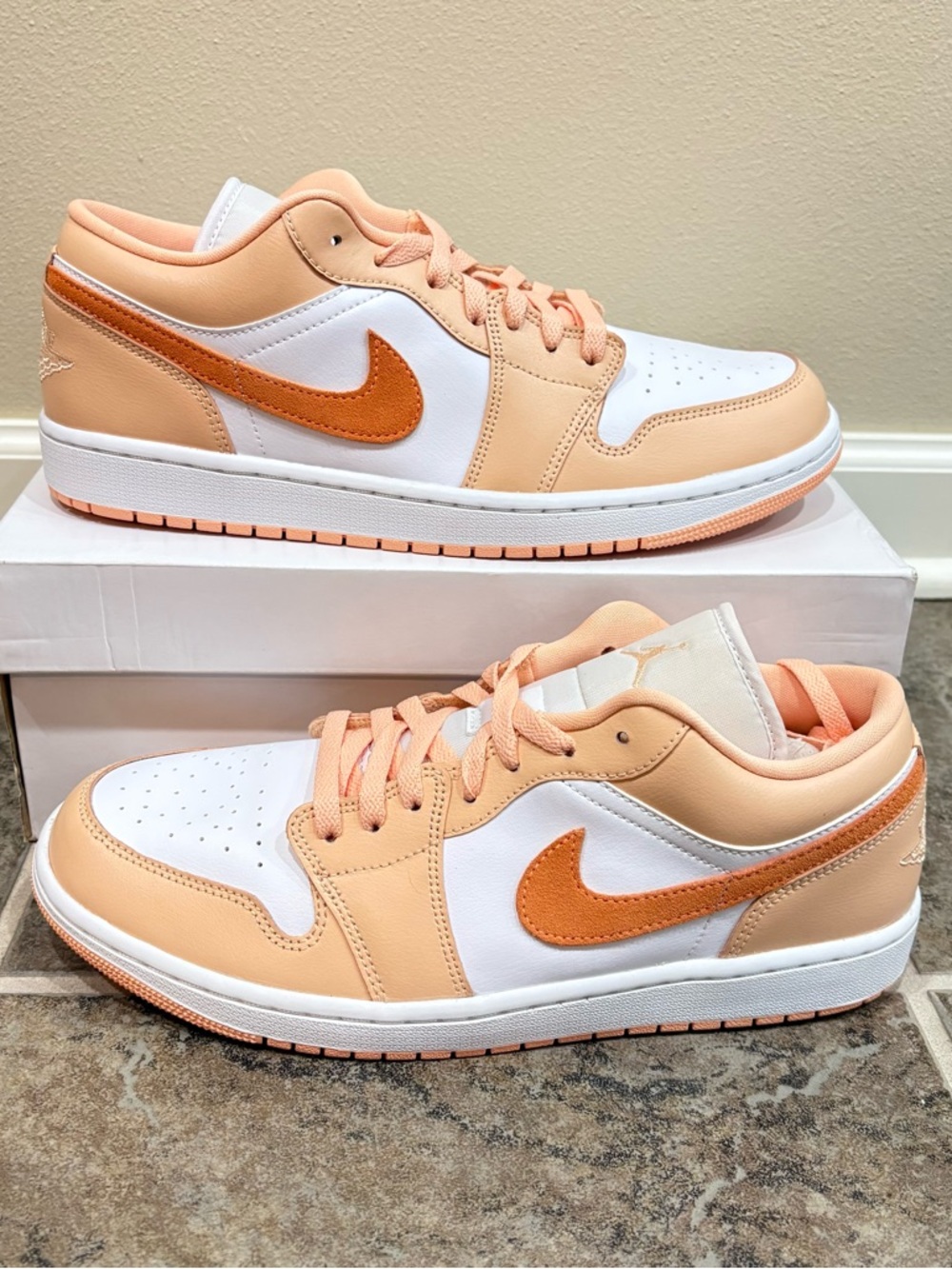 Air Jordan 1 Low Sunset Haze White Citrus Sneakers Women's Size 11.5 DC0774-801